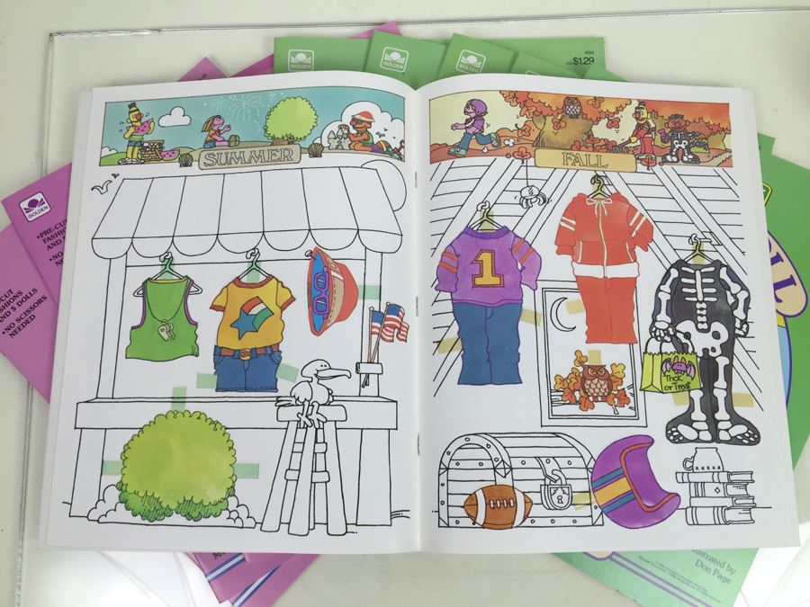 (9) SESAME STREET Paper Doll Books Golden Book Featuring Jim Henson's Sesame Street Muppets 'Seasons' And 'Follow That Bird The Movie' Vintage 1984 New [Photo 9]