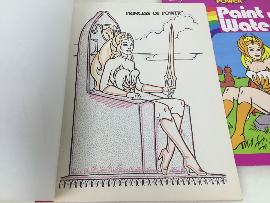 Pair Of Princess Of Power Paint With Water Books Golden Book Mattel Vintage 1985 [Photo 7]
