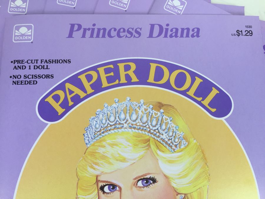 (10) Princess Diana Paper Doll Books Golden Book Vintage 1985 New [Photo 3]