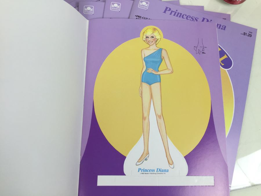 (10) Princess Diana Paper Doll Books Golden Book Vintage 1985 New [Photo 7]