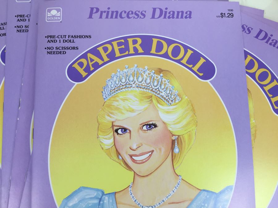(10) Princess Diana Paper Doll Books Golden Book Vintage 1985 New [Photo 4]