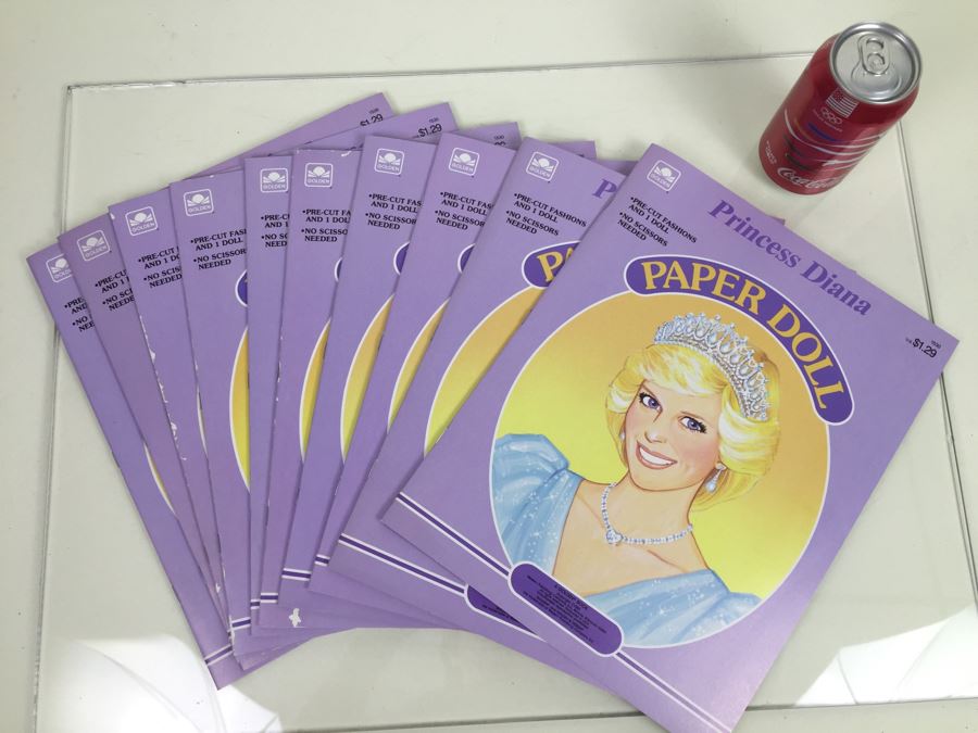 (10) Princess Diana Paper Doll Books Golden Book Vintage 1985 New [Photo 1]