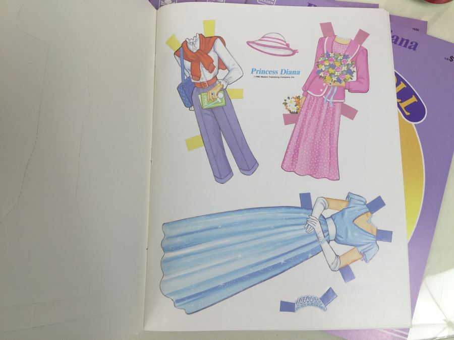 (10) Princess Diana Paper Doll Books Golden Book Vintage 1985 New [Photo 9]