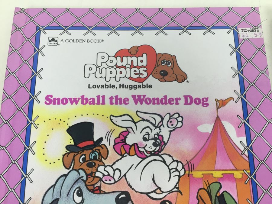Pair Of Pound Puppies Books 'Snowball The Wonder Dog' And 'The Gate Crashers' Golden Book Tonka Vintage 1986 [Photo 4]