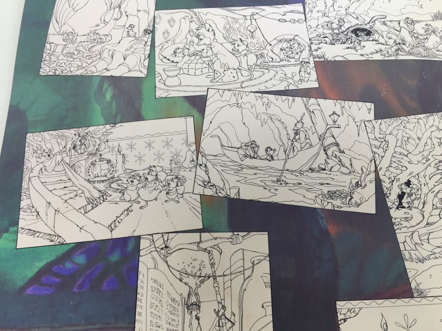 Large The Secret Of NIMH 10 Posters To Paint Or Color Whitman Vintage 1982 Based On Movie New Old Stock [Photo 16]