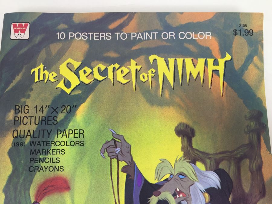 Large The Secret Of NIMH 10 Posters To Paint Or Color Whitman Vintage 1982 Based On Movie New Old Stock [Photo 2]