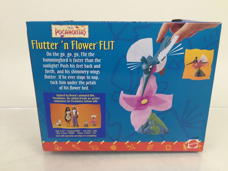 Disney's Pocahontas 'Flutter 'N Flower FLIT', 'Run 'N Carry MEEKO' And Collectible Mattel 13492, 13491, 66505 New Old Stock Vintage 1995 [Photo 18]