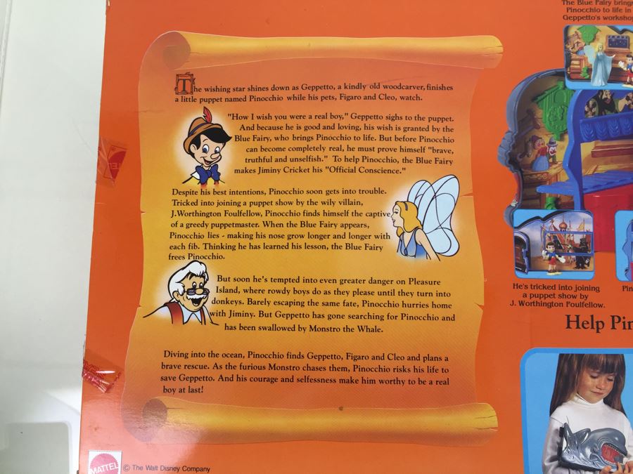 Walt Disney's Pinocchio Once Upon A Time Playset Mattel 5113 Vintage New In Box [Photo 7]