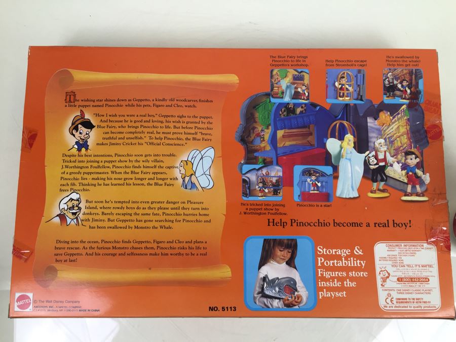 Walt Disney's Pinocchio Once Upon A Time Playset Mattel 5113 Vintage New In Box [Photo 3]
