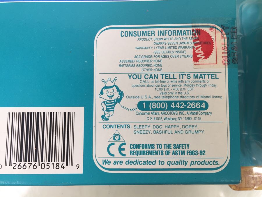 Walt Disney's Snow White And The Seven Dwarfs 'The Seven Dwarfs' Mattel 5184 +'Snow White, Queen & Prince' 5364 Mattel Vintage New In Box [Photo 11]