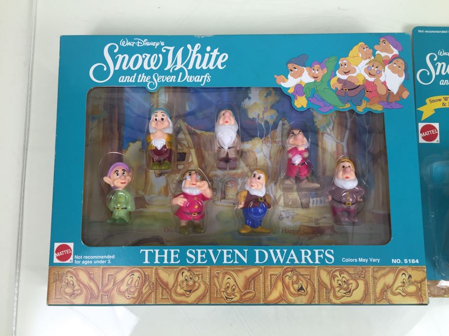Walt Disney's Snow White And The Seven Dwarfs 'The Seven Dwarfs' Mattel 5184 +'Snow White, Queen & Prince' 5364 Mattel Vintage New In Box [Photo 2]