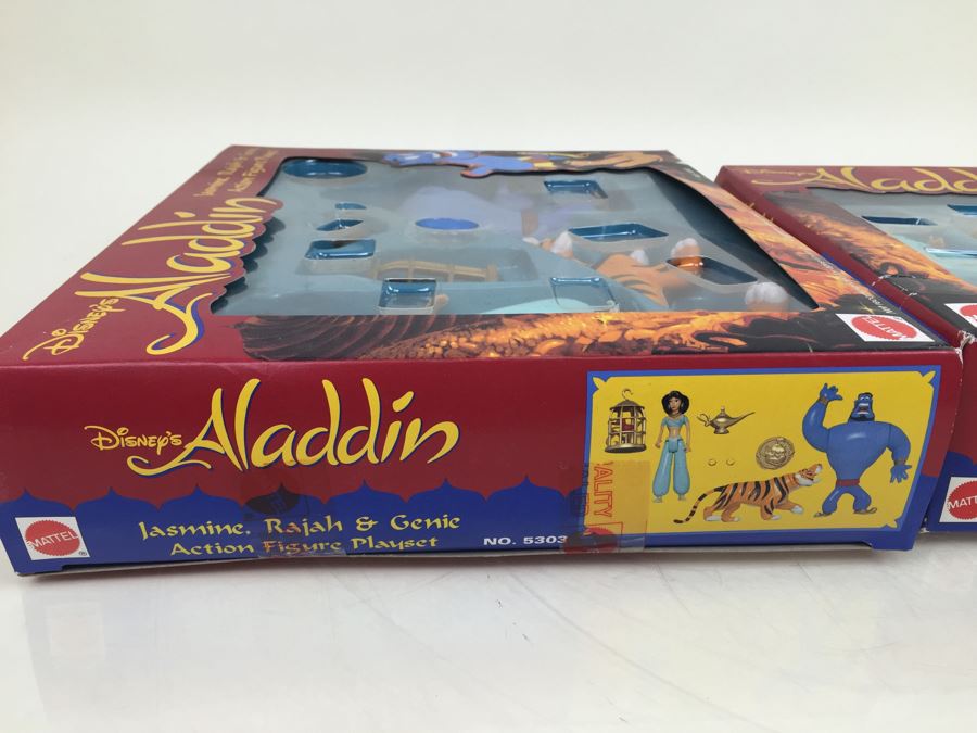 Pair Of Disney's Aladdin Jasmine, Rajah & Genie Action Figure Playset Mattel 5303 Vintage New In Box [Photo 8]