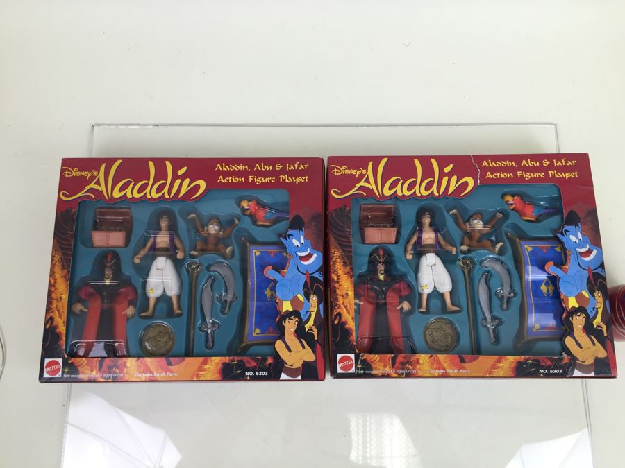 Pair Of Disney's Aladdin Aladdin, Abu & Lafar Action Figure