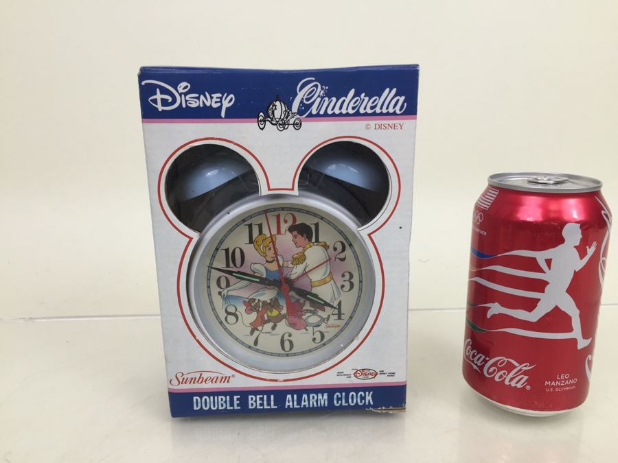 Disney Cinderella Double Bell Alarm Clock Sunbeam New In Box Vintage 1991 [Photo 1]
