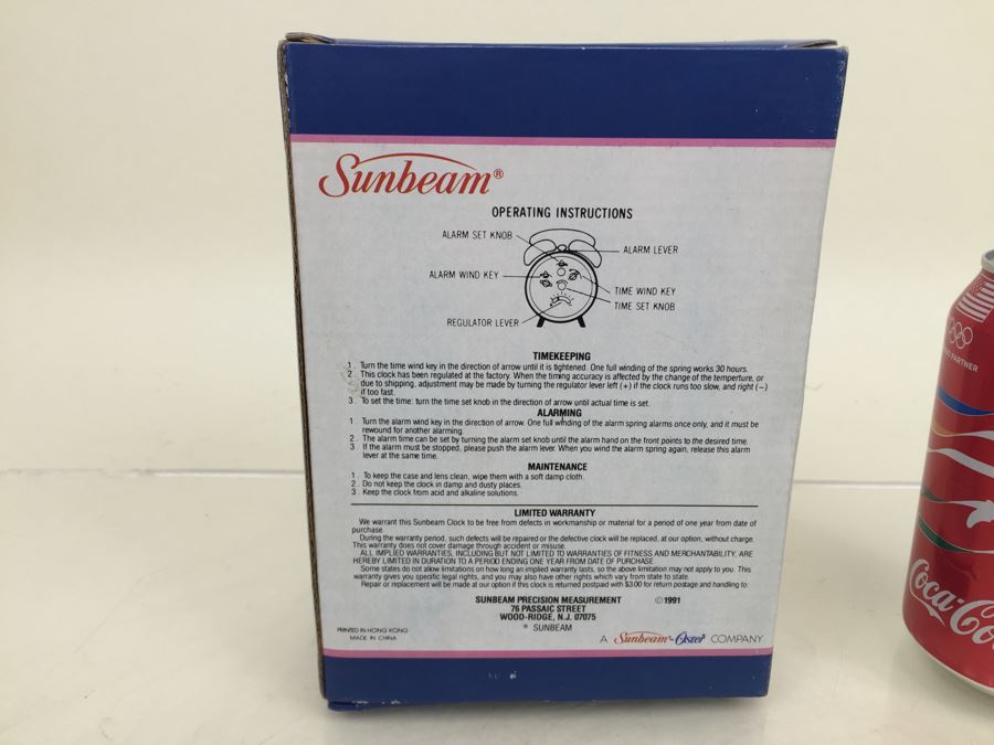 Disney Cinderella Double Bell Alarm Clock Sunbeam New In Box Vintage 1991 [Photo 3]