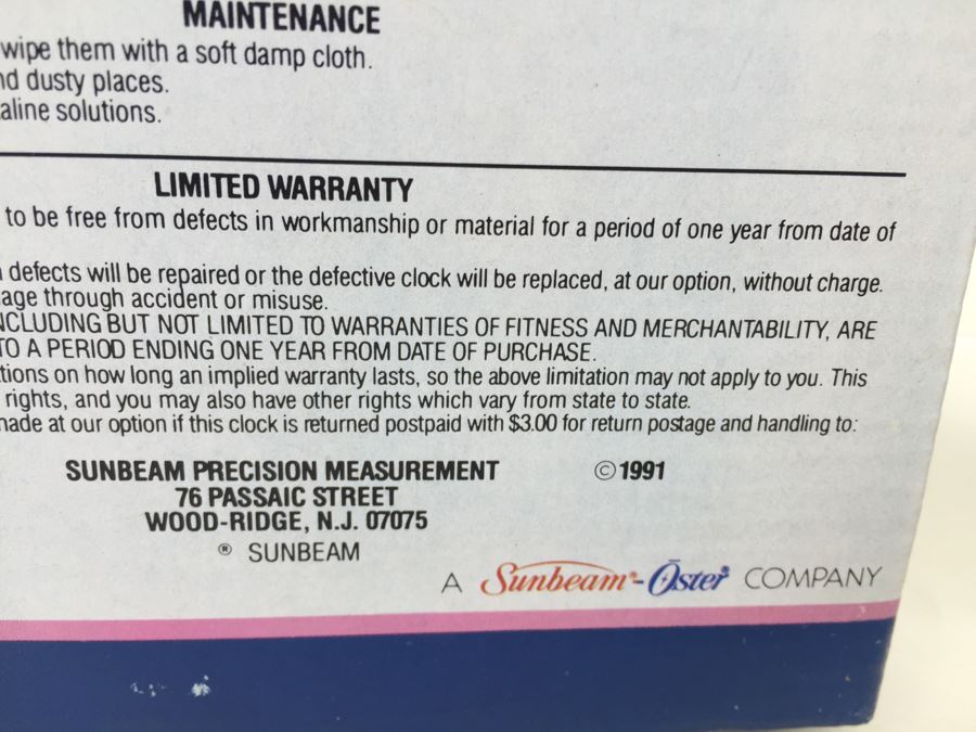 Disney Cinderella Double Bell Alarm Clock Sunbeam New In Box Vintage 1991 [Photo 8]