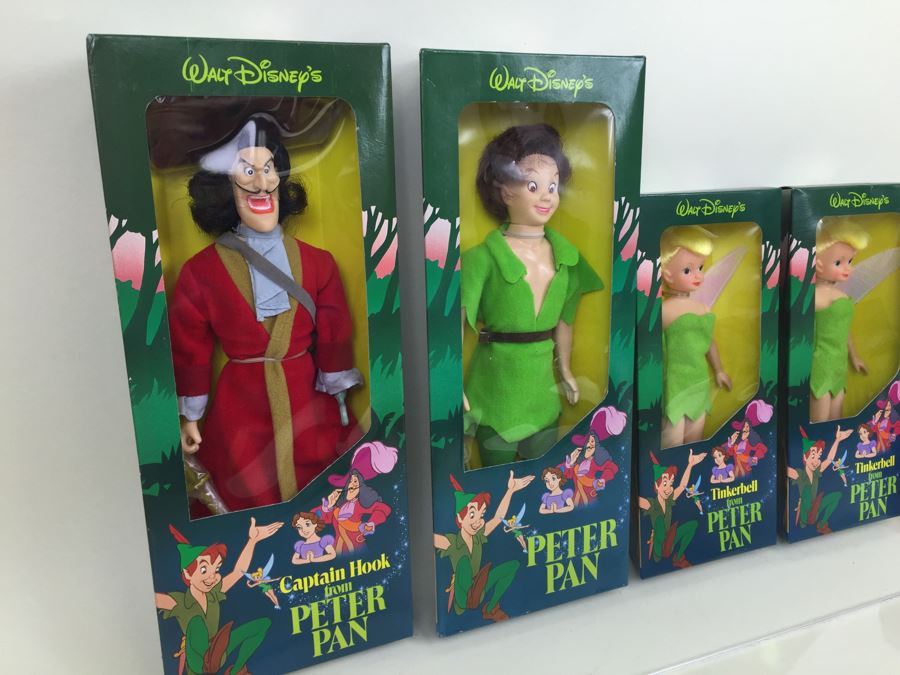 Walt Disney's Peter Pan Dolls Figurines 'Captain Hook', 'Peter Pan' And Pair Of 'Tinkerbell' New In Box SEARS Vintage [Photo 4]
