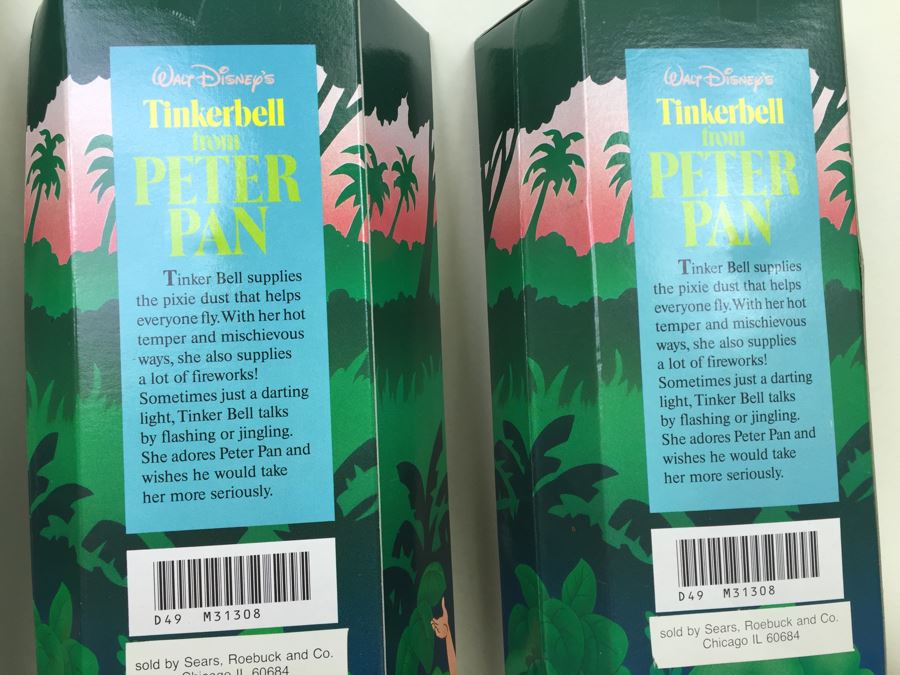 Walt Disney's Peter Pan Dolls Figurines 'Captain Hook', 'Peter Pan' And Pair Of 'Tinkerbell' New In Box SEARS Vintage [Photo 14]