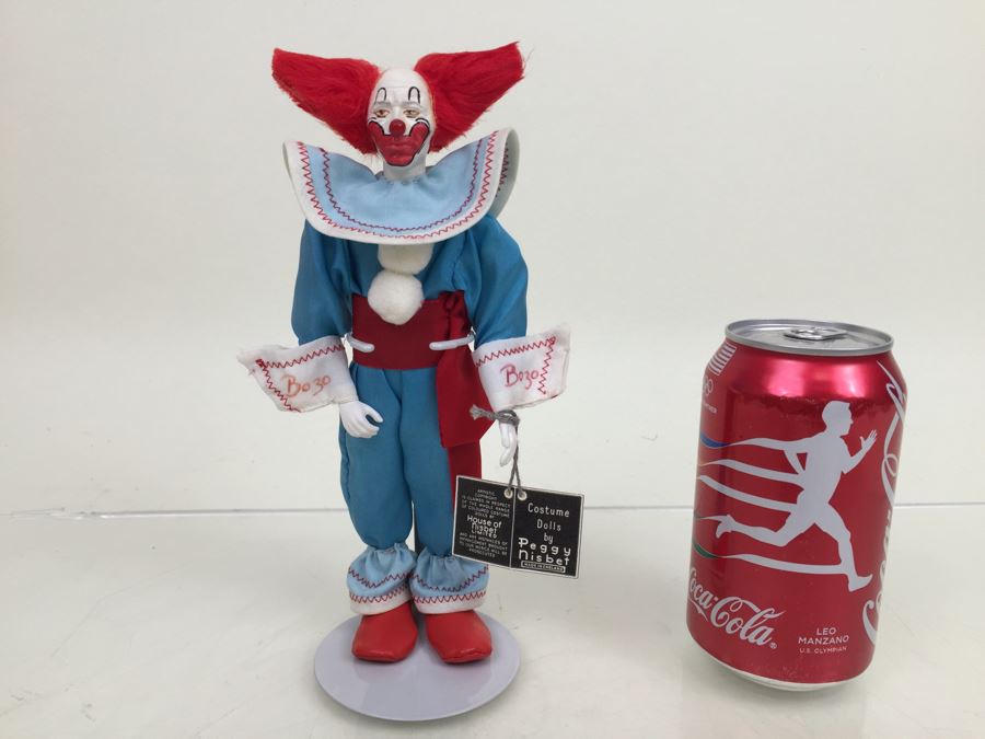 'Bozo The Clown' B337 Costume Dolls By Peggy Nisbet Made In England With Original Tags And Stand