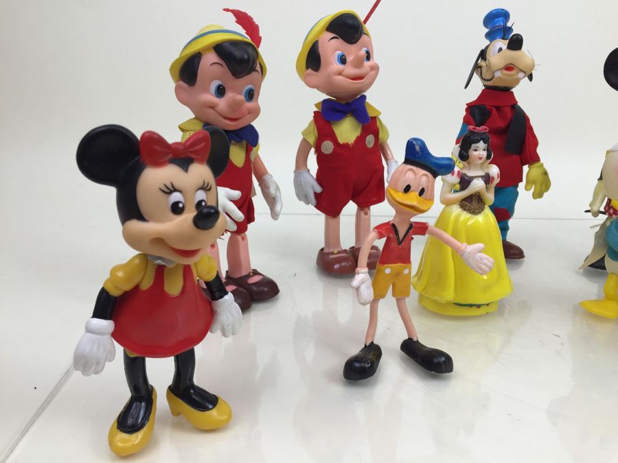 Collection Of Walt Disney Vinyl Figurines Including Mickey Mouse, Minnie Mouse, Donald Duck, Pinocchio [Photo 2]