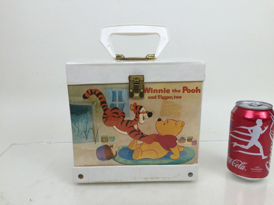 Winnie The Pooh And Tigger, Too 45 RPM Record Carrying Case With (5) 45RPM Records New Old Stock