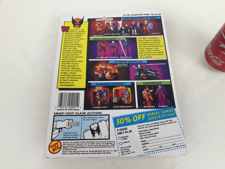 Marvel The Uncanny X-Men Wolverine Toy Biz Item No. 4901 New On Card [Photo 2]