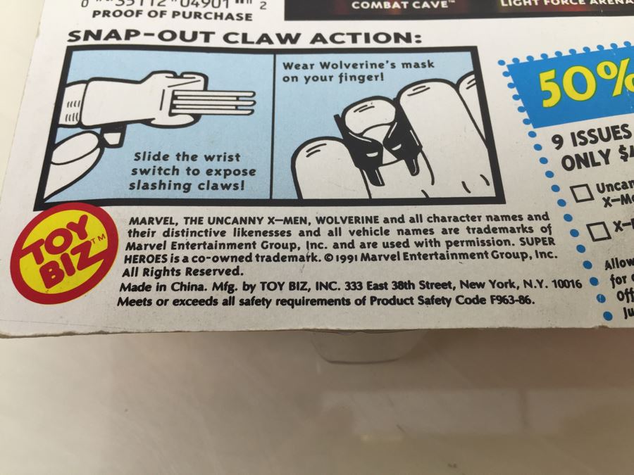 Marvel The Uncanny X-Men Wolverine Toy Biz Item No. 4901 New On Card [Photo 10]