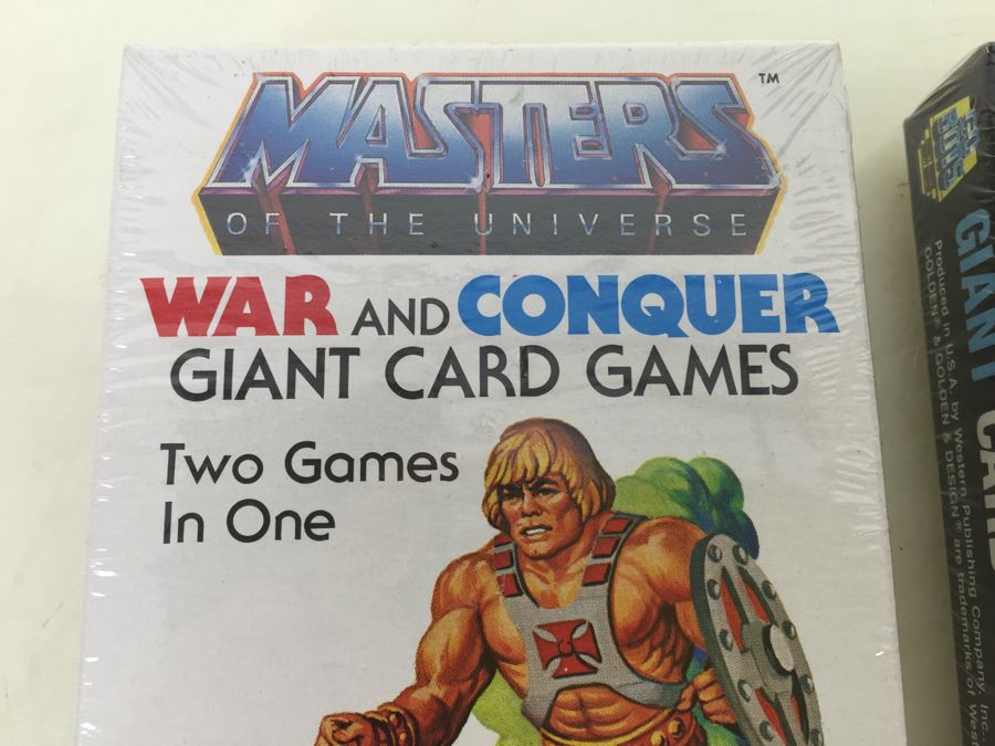 Masters Of The Universe War And Conquer Giant Card Games And Go Bots Giant Card Game Golden New Sealed Vintage 1985 [Photo 4]