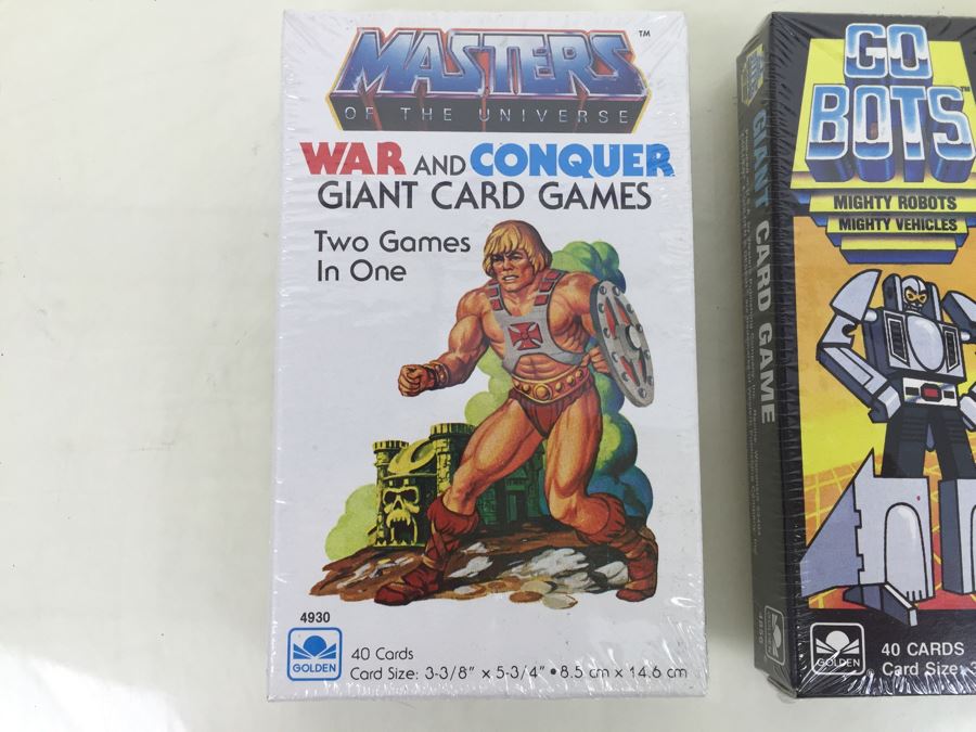 Masters Of The Universe War And Conquer Giant Card Games And Go Bots Giant Card Game Golden New Sealed Vintage 1985 [Photo 2]