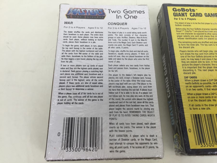 Masters Of The Universe War And Conquer Giant Card Games And Go Bots Giant Card Game Golden New Sealed Vintage 1985 [Photo 9]
