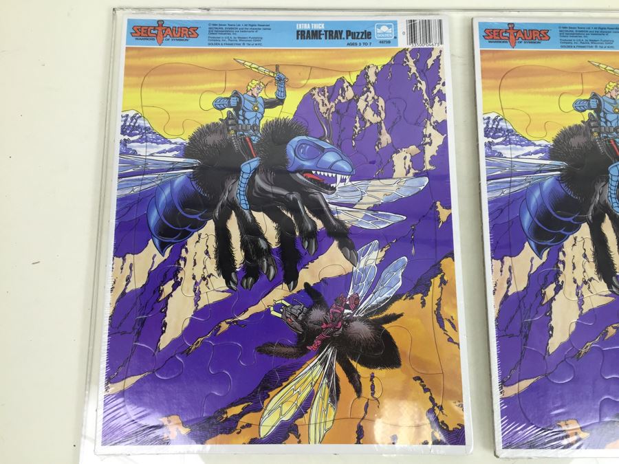 (4) Sectaurs Warriors Of Symbion Frame-Tray Puzzles New Sealed Golden Vintage 1984 [Photo 2]