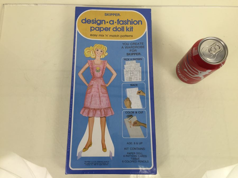 Barbie Skipper Design A Fashion Paper Doll Kit New In Box Mattel Whitman Vintage 1982 [Photo 1]