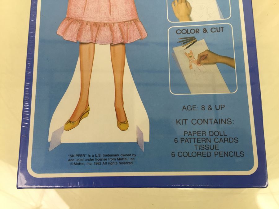 Barbie Skipper Design A Fashion Paper Doll Kit New In Box Mattel Whitman Vintage 1982 [Photo 3]