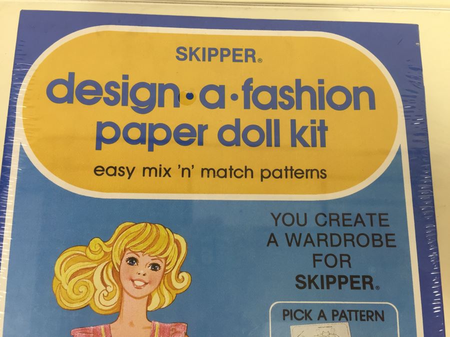 Barbie Skipper Design A Fashion Paper Doll Kit New In Box Mattel Whitman Vintage 1982 [Photo 2]