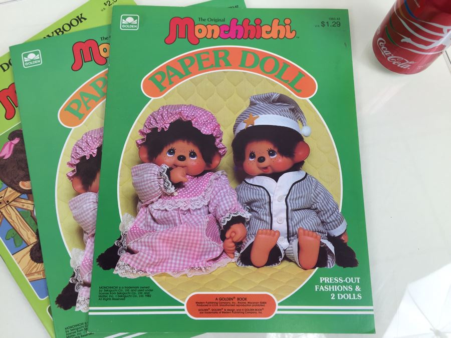 (3) Monchhichi Paper Doll Books New Old Stock Vintage 1982 1983 [Photo 2]