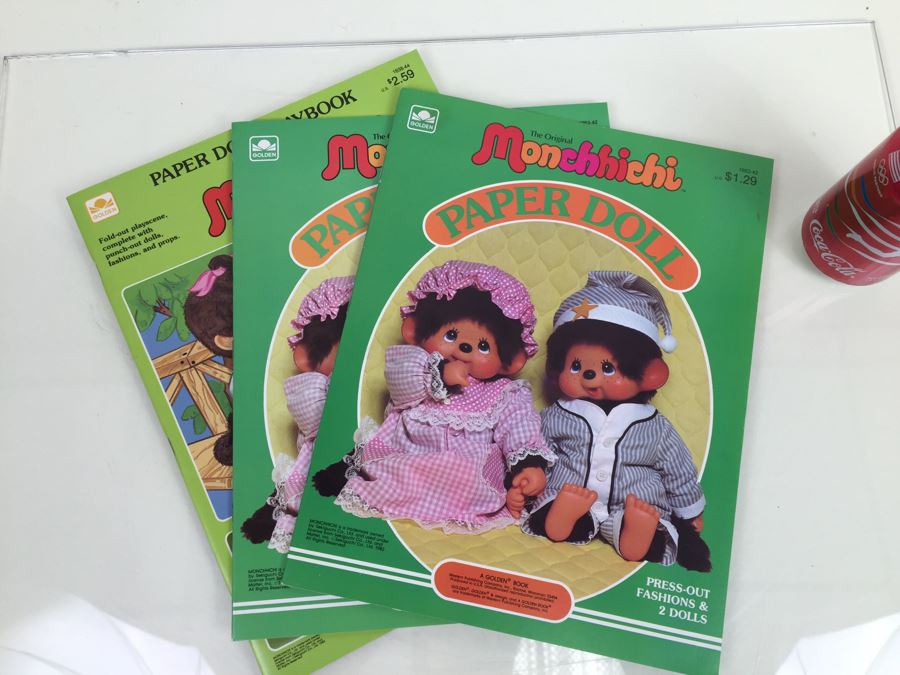 (3) Monchhichi Paper Doll Books New Old Stock Vintage 1982 1983 [Photo 1]