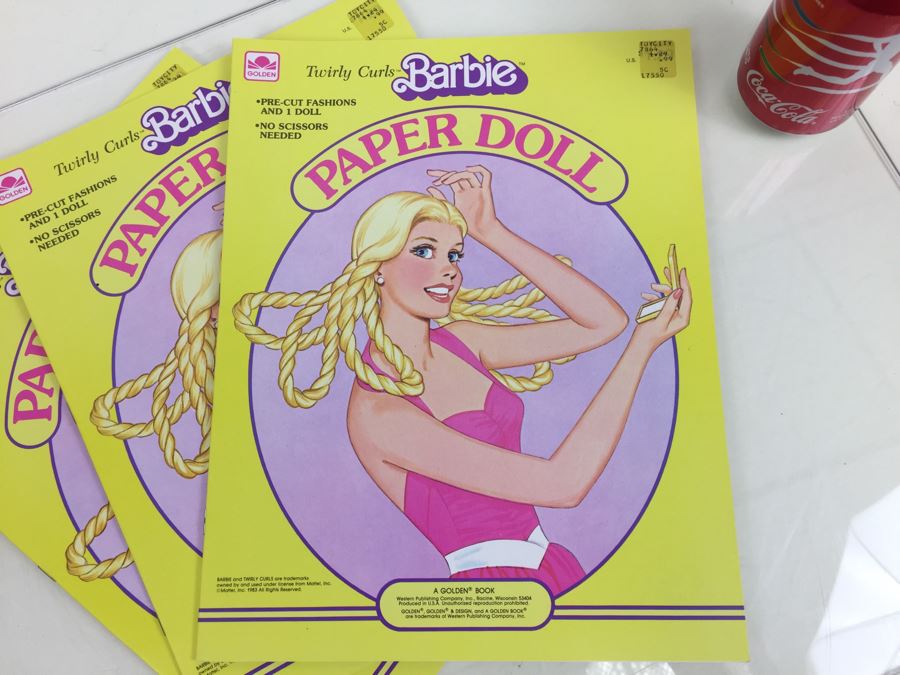 (3) Twirly Curls Barbie Paper Doll Books Mattel New Old Stock Vintage 1983 [Photo 2]