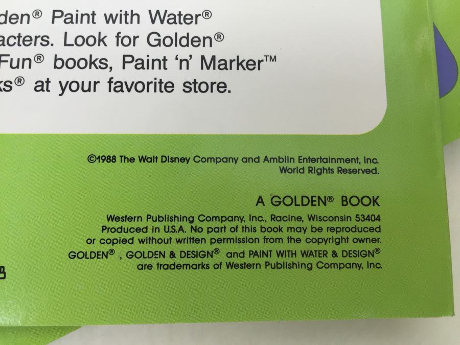 (2) Who Framed Roger Rabbit Paint With Water Books New Old Stock Walt Disney Vintage 1988 [Photo 7]