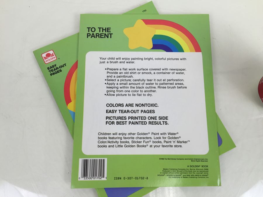 (2) Who Framed Roger Rabbit Paint With Water Books New Old Stock Walt Disney Vintage 1988 [Photo 2]