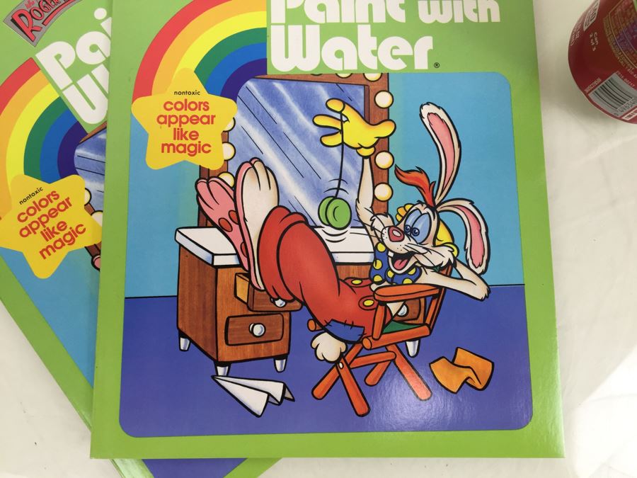 (2) Who Framed Roger Rabbit Paint With Water Books New Old Stock Walt Disney Vintage 1988 [Photo 6]