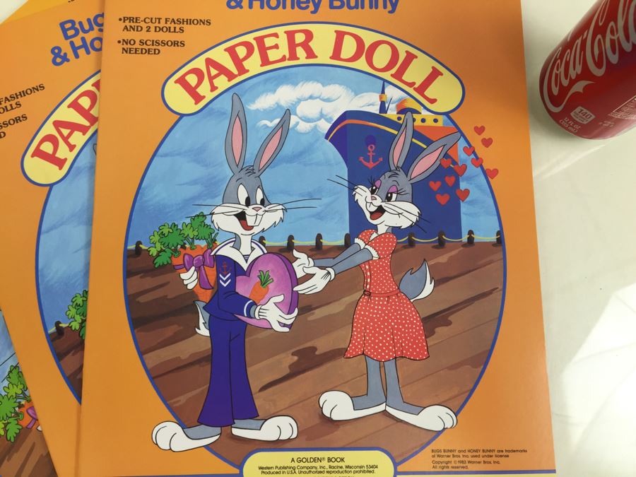 (3) Bugs Bunny & Honey Bunny Paper Doll Books Warner Bros. New Old Stock Vintage 1983 [Photo 6]