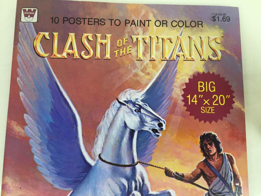 Clash Of The Titans 10 Posters To Paint Or Color Quality Paper Whitman Book New Old Stock Vintage 1981 Metro-Goldwyn-Mayer [Photo 4]