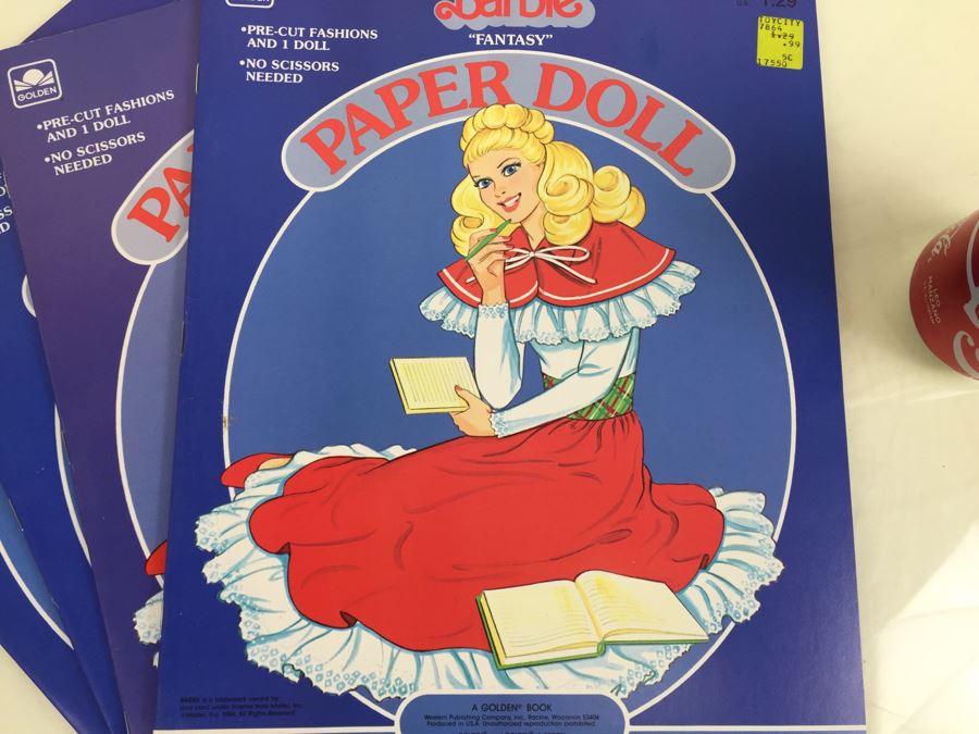 (4) Fantasy Barbie Paper Doll Books Mattel New Old Stock Vintage 1984 [Photo 6]