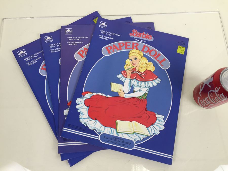 (4) Fantasy Barbie Paper Doll Books Mattel New Old Stock Vintage 1984 [Photo 1]
