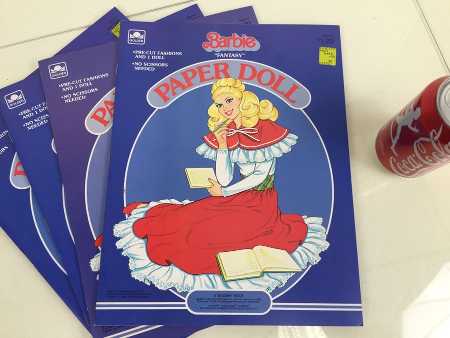 (4) Fantasy Barbie Paper Doll Books Mattel New Old Stock Vintage 1984 [Photo 4]