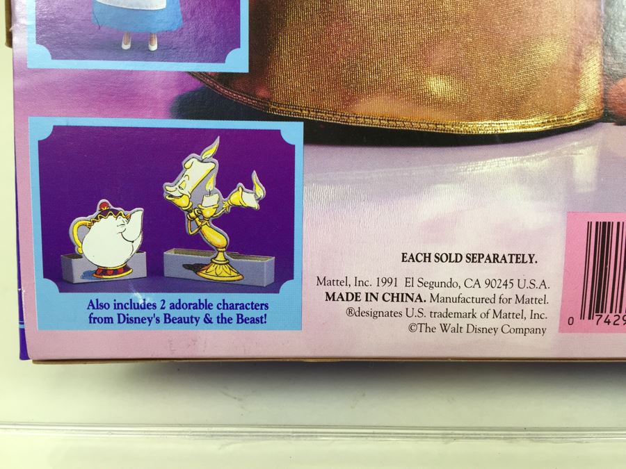 Disney's Beauty And The Beast 'Belle' Doll Mattel 2433 New In Box Vintage 1991 [Photo 11]