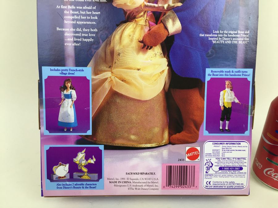 Disney's Beauty And The Beast 'Belle' Doll Mattel 2433 New In Box Vintage 1991 [Photo 9]