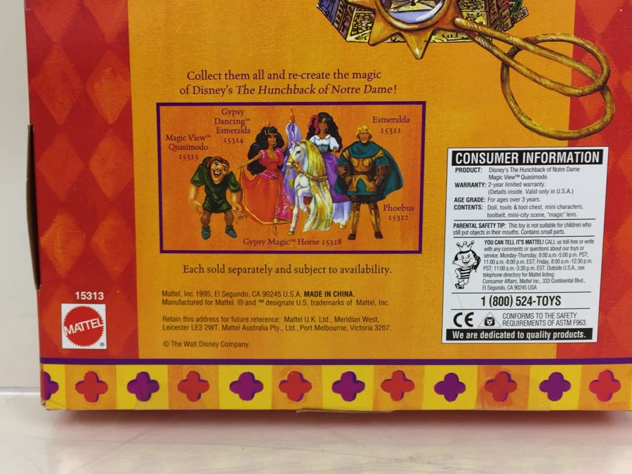 Disney's The Hunchback Of Notre Dame 'MAGIC VIEW Quasimodo' Action Figure Doll Mattel 15313 Vintage 1995 [Photo 13]