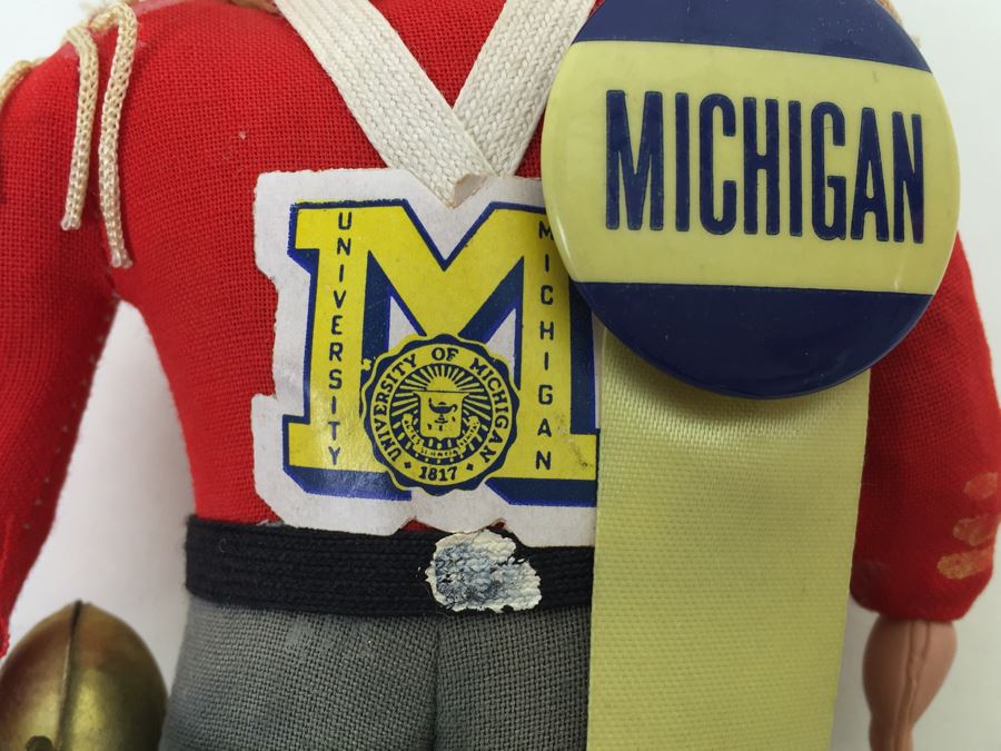 Vintage University Of Michigan Band Football Doll Made In Japan [Photo 6]