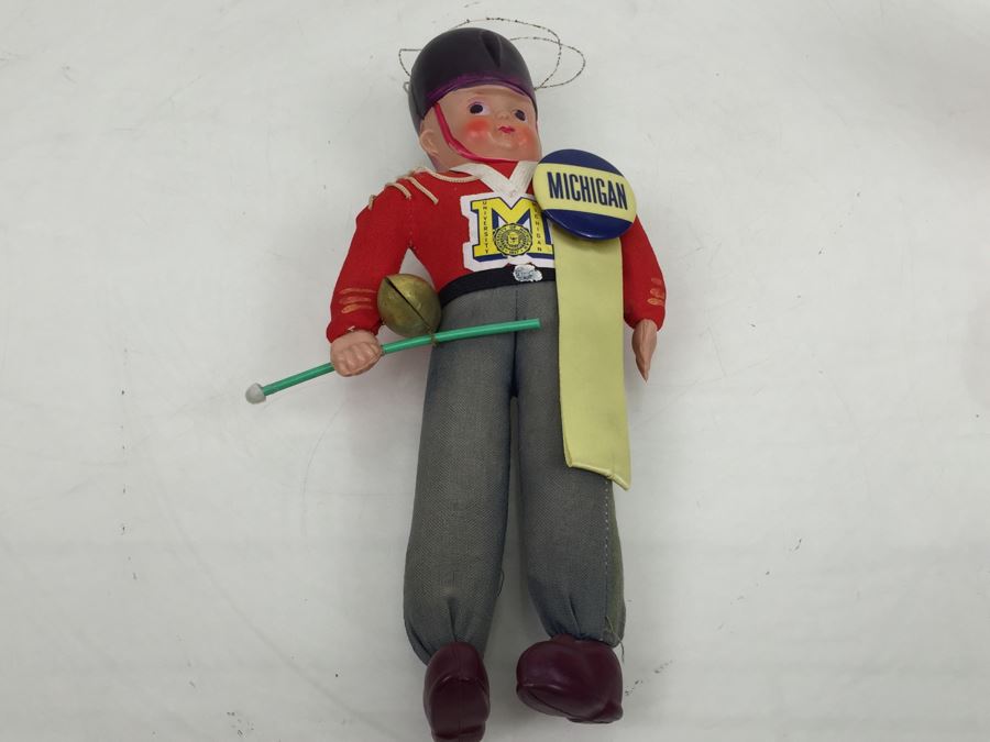 Vintage University Of Michigan Band Football Doll Made In Japan [Photo 20]